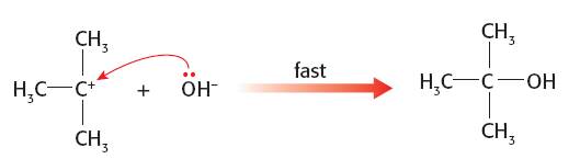 Th esecond step of an SN1 mechanism - the faster step
